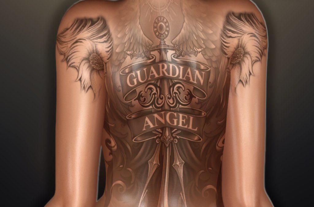 Secondlife Back Tattoo Guardian Angel