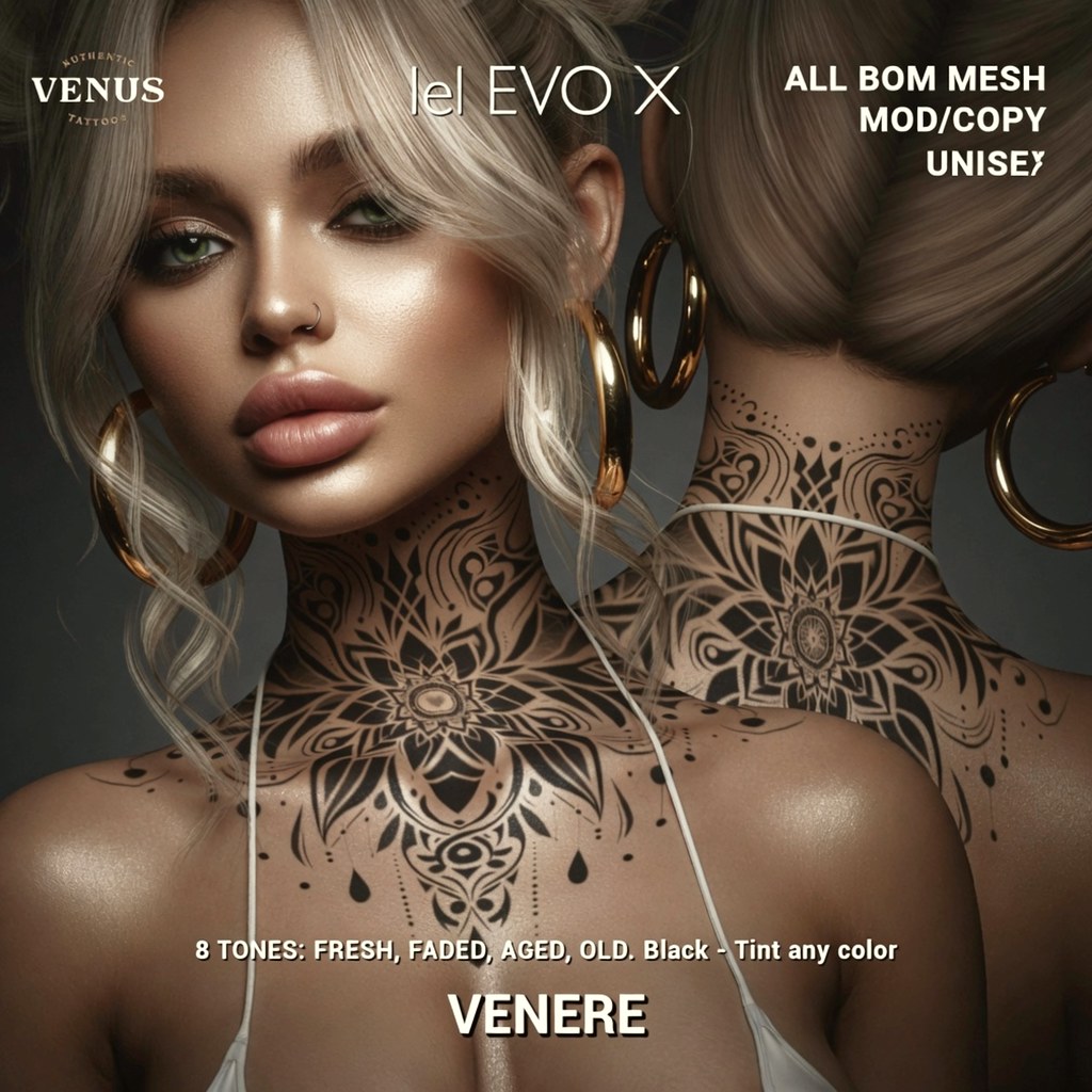 Venus Venere Neck Tattoo