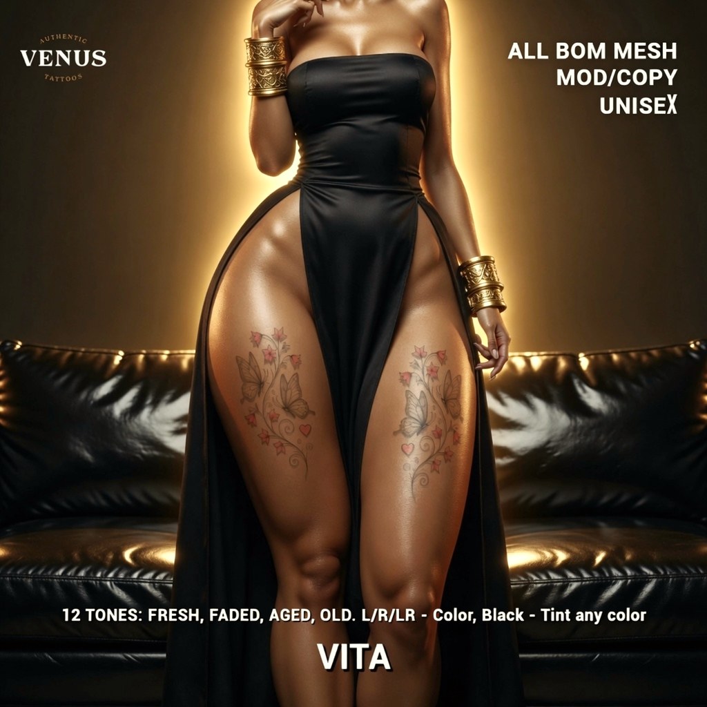 Venus Vita Thigh Tattoo