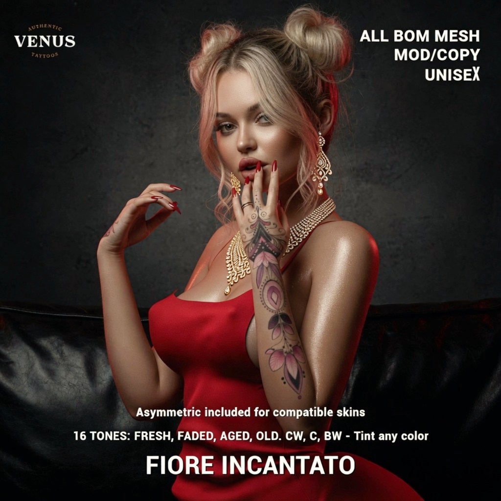 Venus Fiore Incantato Hand Tattoo