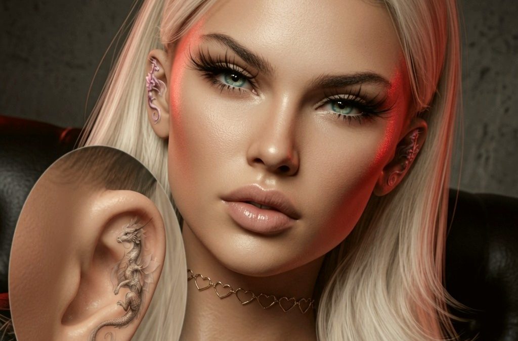 Venus DRAGO CARINO Ear Tattoo
