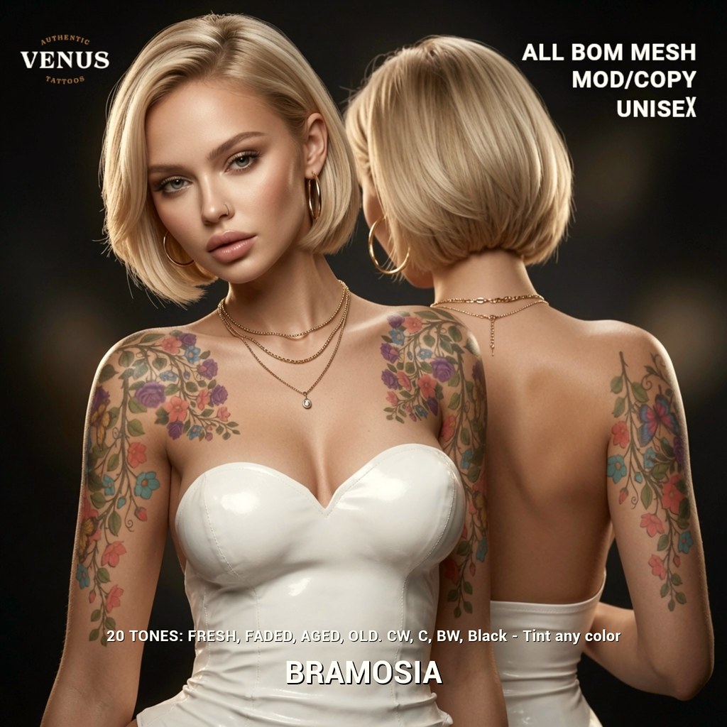 Venus BRAMOSIA – Premium Floral Shoulder & Arm Tattoo