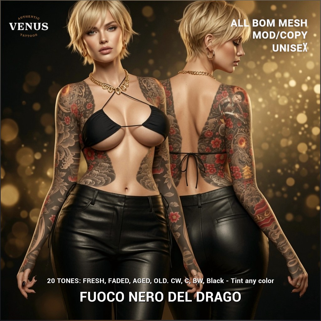 Venus FUOCO NERO DEL DRAGO Tattoo