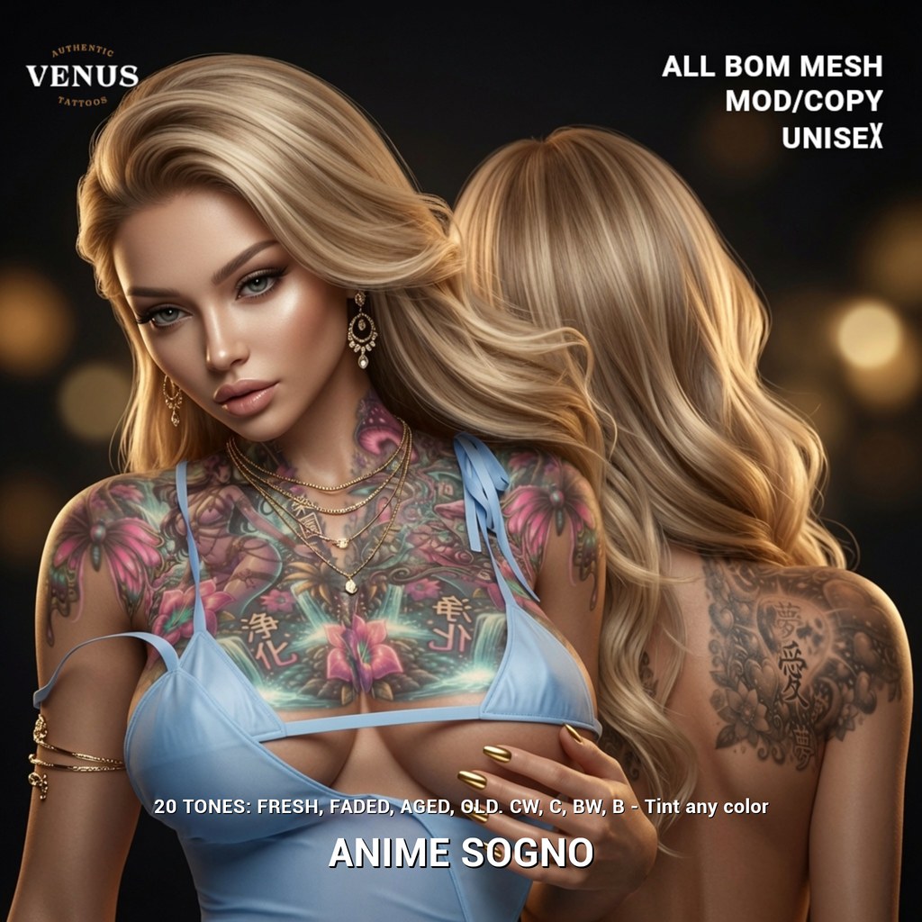 Venus ANIME SOGNO Chest Tattoo
