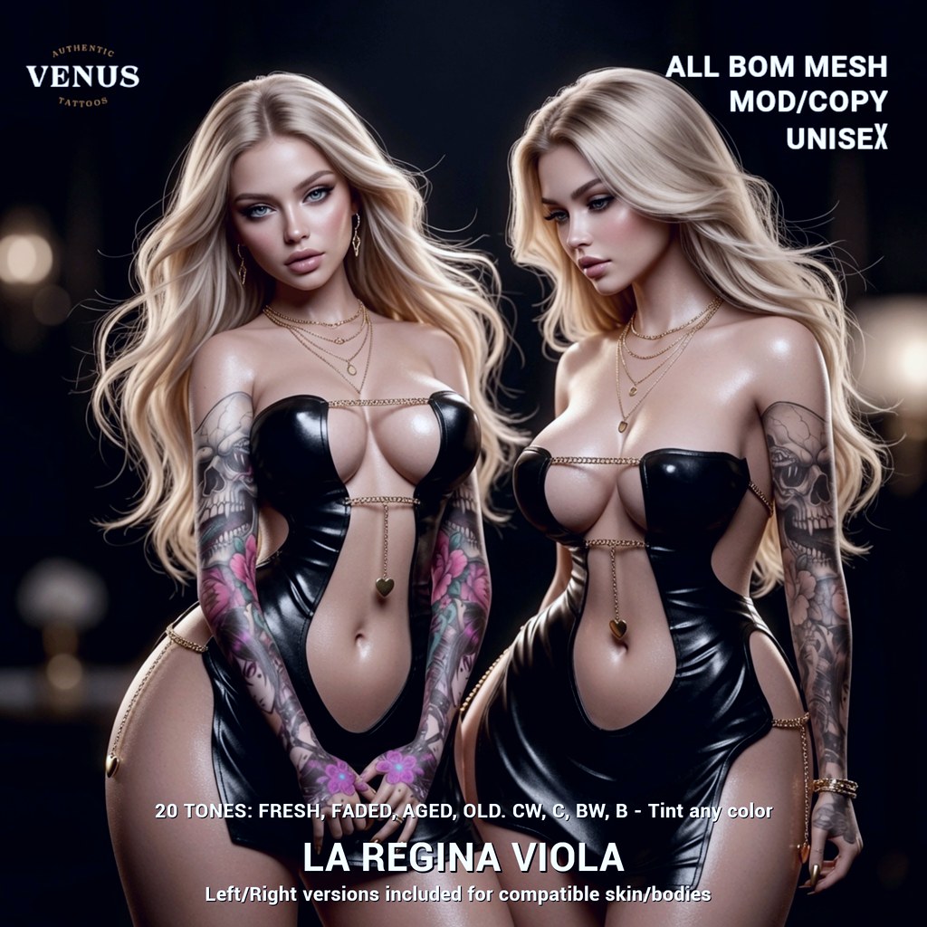 Venus LA REGINA VIOLA Sleeve Tattoo